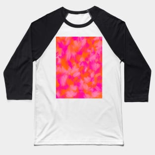 Bright Pink and Orange Brushstrokes Baseball T-Shirt